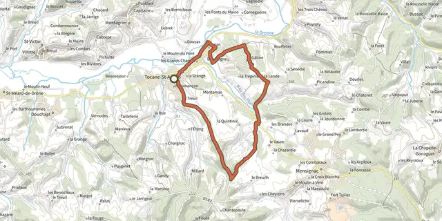The Boucle des Grillaudes track on the IGN map