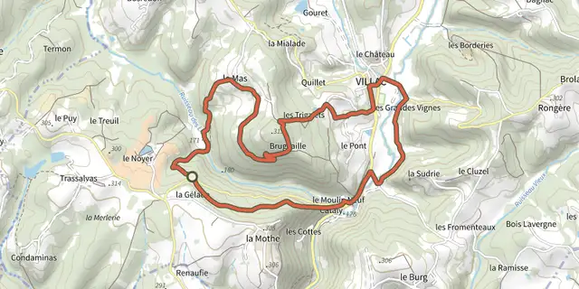 The Boucle du Village Rouge track on the IGN map