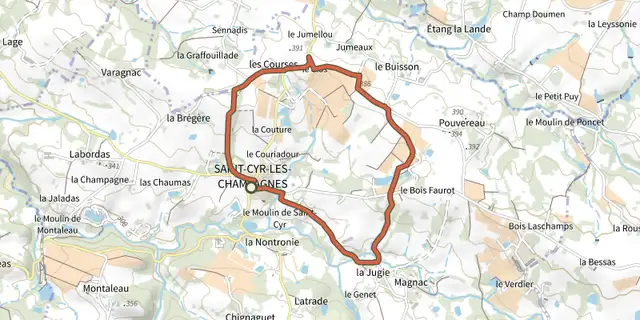 Tracé de Boucle de lo Sendaron dau Verdier sur le Plan IGN