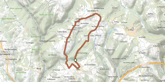 The Boucle des Puys Longs track on the IGN map