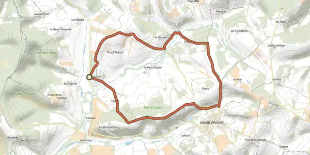 Tracé de Boucle du Bois de Ligorce sur le Plan IGN