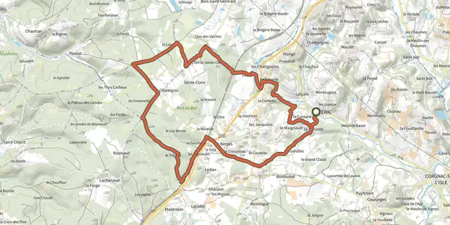 The Boucle des Lavoirs track on the IGN map