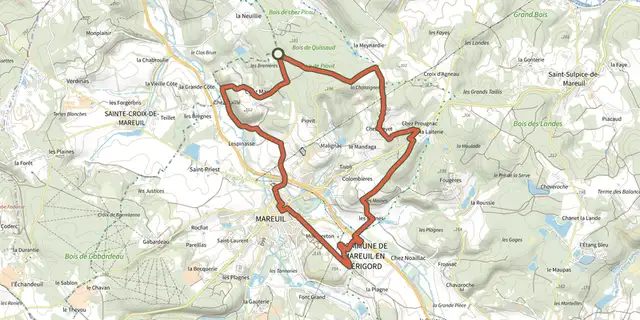 Tracé de Boucle du Chateau sur le Plan IGN