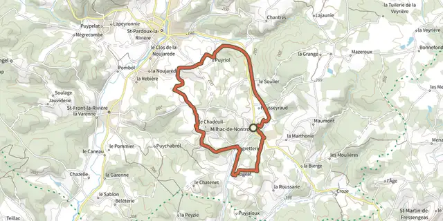 The Boucle de Chadeuil track on the IGN map