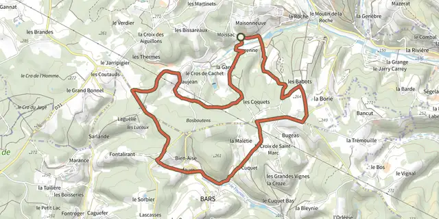 Tracé de Boucle de Bosbouten sur le Plan IGN