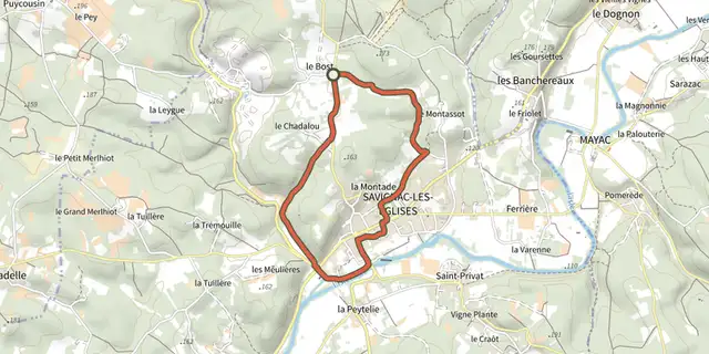 Tracé de Boucle de la Nature sur le Plan IGN