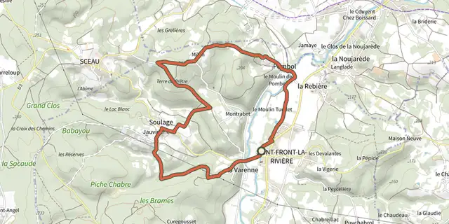 The Boucle de Pombol track on the IGN map