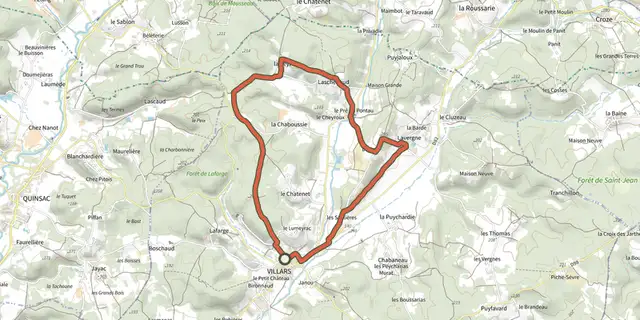 The Boucle de Villars track on the IGN map