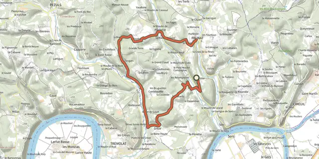 The Boucle Les Montoises track on the IGN map