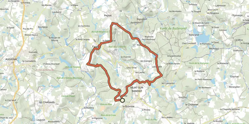 Map of the Boucle des Hérons track on the IGN map, with the start and numbered waypoints