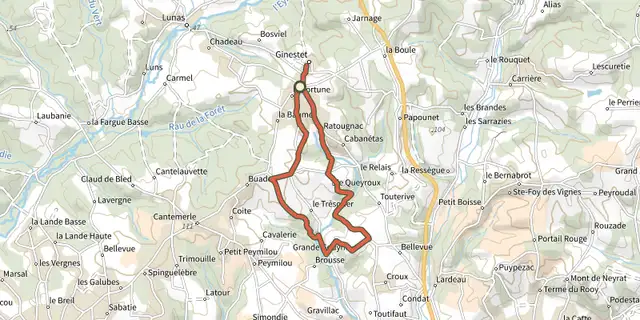 The Boucle du Trésorier track on the IGN map