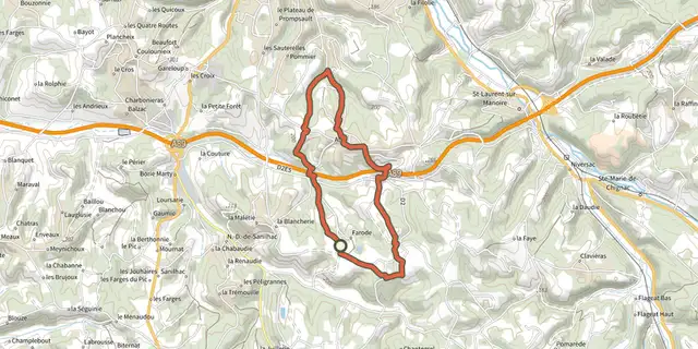 The Boucle Aturienne track on the IGN map
