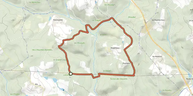 The Boucle de Peypensou track on the IGN map