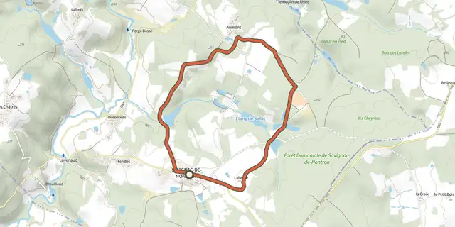The Boucle des Cheyroux track on the IGN map