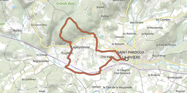 The Boucle de Puypelat track on the IGN map