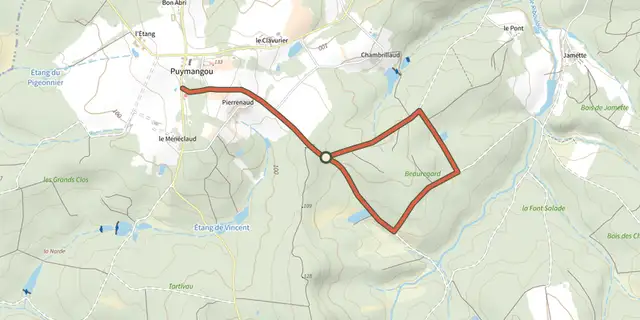 The Boucle de Puymangou track on the IGN map