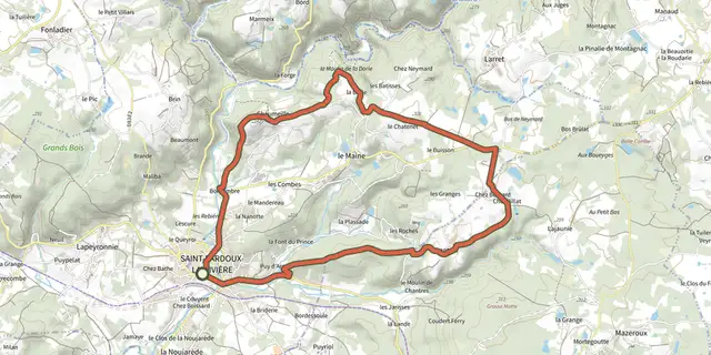 The Boucle de la Dorie track on the IGN map