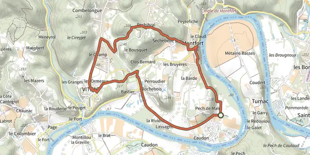 The Boucle de Montfort track on the IGN map