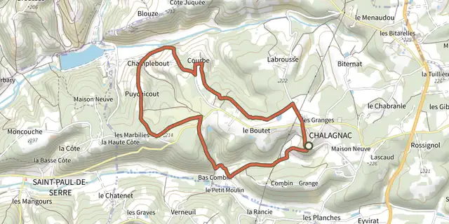 Tracé de Boucle du Bas-Combin sur le Plan IGN