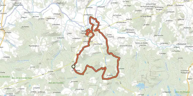 The Boucle de la Latière track on the IGN map