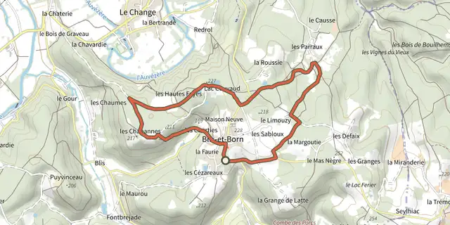 The Boucle des Eperliches track on the IGN map