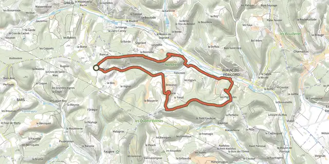 Tracé de Boucle des Plantades sur le Plan IGN