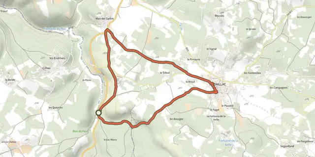 The Boucle du Moulin track on the IGN map
