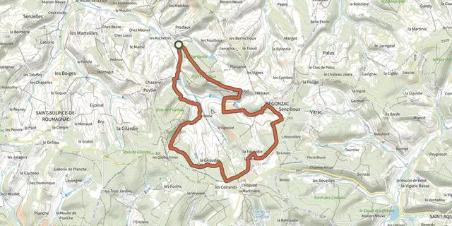 The Boucle de Segonzac track on the IGN map