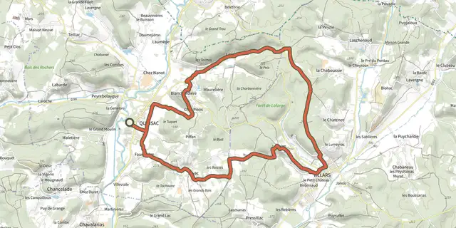 The Boucle de Quinsac track on the IGN map