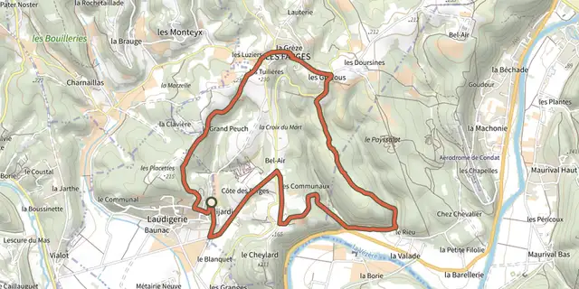 Tracé de Boucle du Grand Peuch sur le Plan IGN
