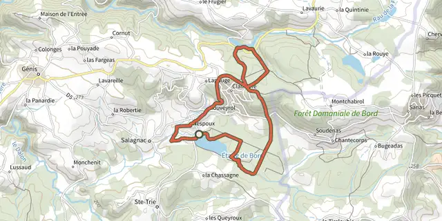 Tracé de Boucle de Bertrand de Born sur le Plan IGN