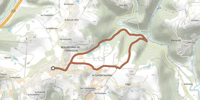 Tracé de Boucle de L'Elle sur le Plan IGN
