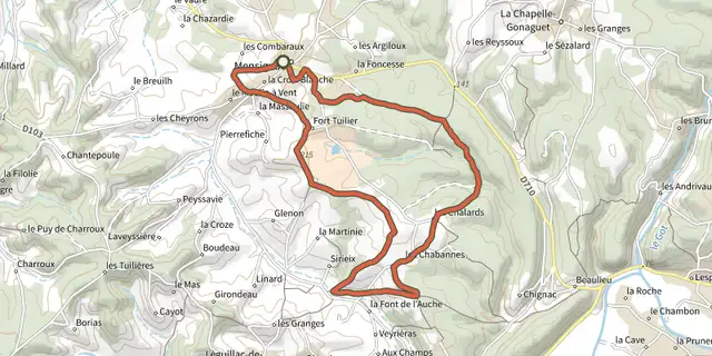 The Sentier des Vergers track on the IGN map