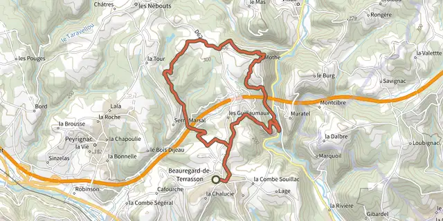 Tracé de Boucle du Viaduc sur le Plan IGN