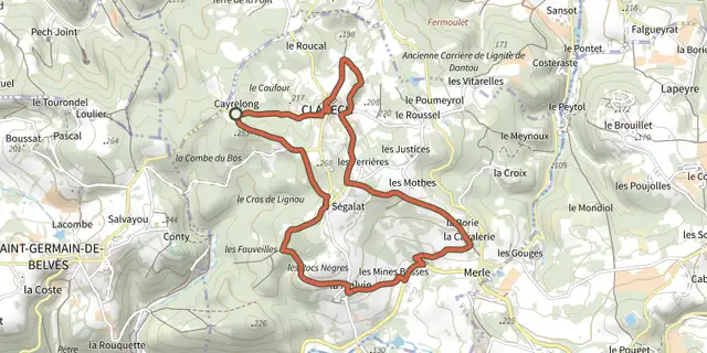 The Boucle de Merle track on the IGN map