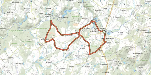 Tracé de Boucle des Forges sur le Plan IGN