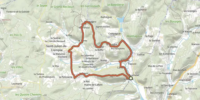 The Boucle de Saint Julien track on the IGN map