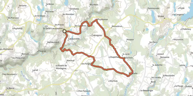 Tracé de Boucle de la Valade sur le Plan IGN