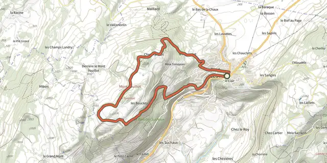 The Mont-Vouillot depuis Les Fins N°27 track on the IGN map
