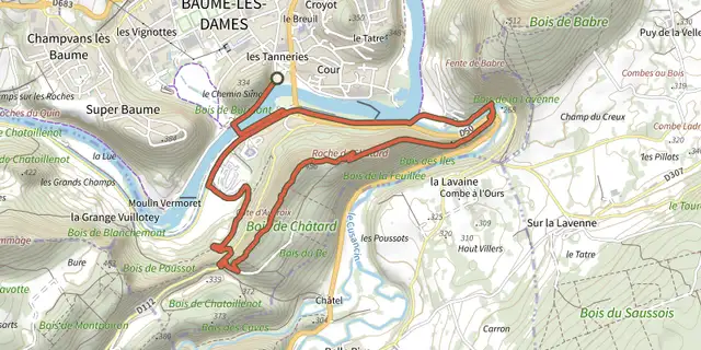 The Croix de Châtard track on the IGN map