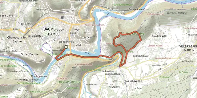 The Fente de Babre track on the IGN map