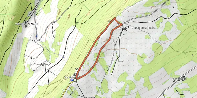 The Balade de l'Estive track on the OpenTopoMap map