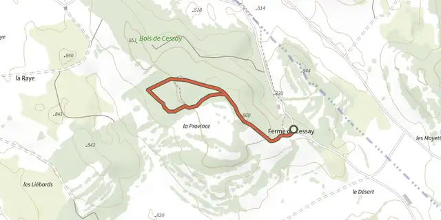 The Cessay track on the IGN map