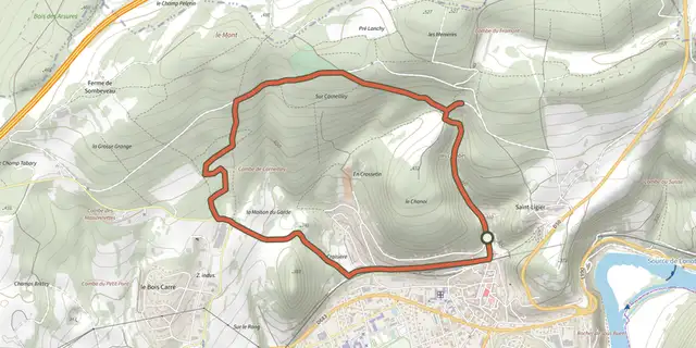 The Sentier découverte track on the IGN map