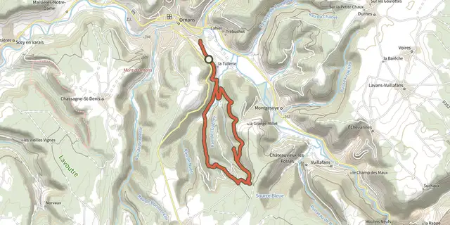 The Baume Bourla track on the IGN map