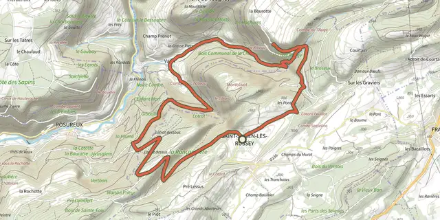 Tracé de Les 2 combes sur le Plan IGN