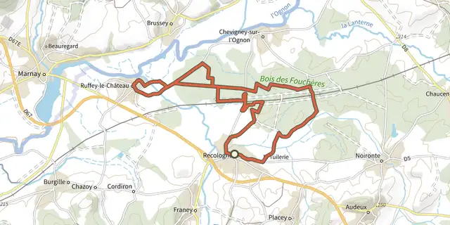 Tracé de Bois des Fouchères sur le Plan IGN