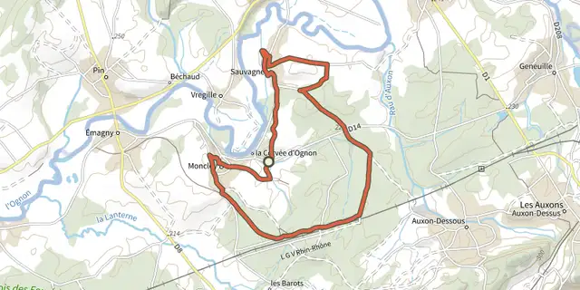Tracé de Les Bugnoz sur le Plan IGN