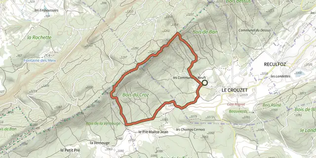 Tracé de Le Croz sur le Plan IGN