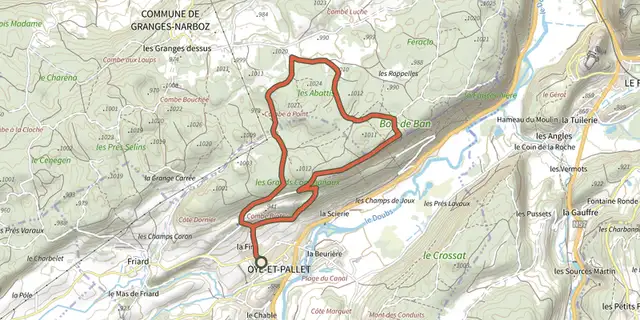 The Grands communaux track on the IGN map
